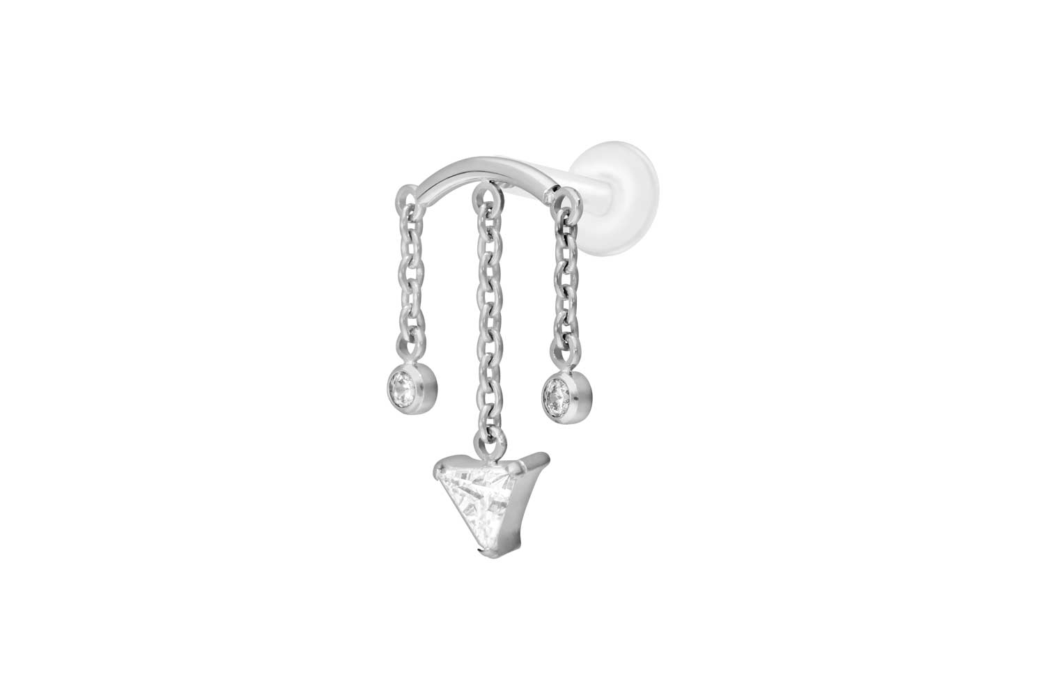 PTFE Labret Piercing mit Innengewinde + Titan-Aufsatz WINDSPIEL